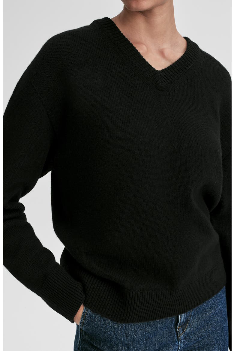 Calven V-Neck Cashmere Sweater, Alternate, color, BLACK