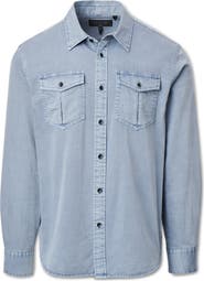 rag & bone Finch Cotton & Lyocell Military Button-Up Shirt