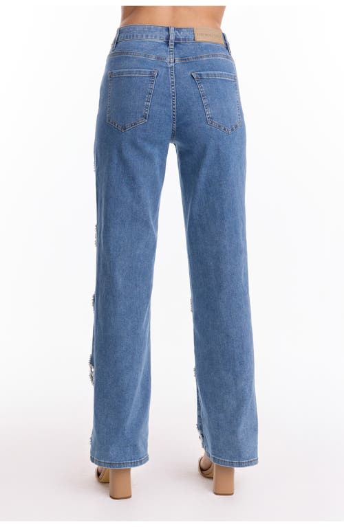 The Noli Shop Kaia Pearl High Rise Jean Petite In Blue