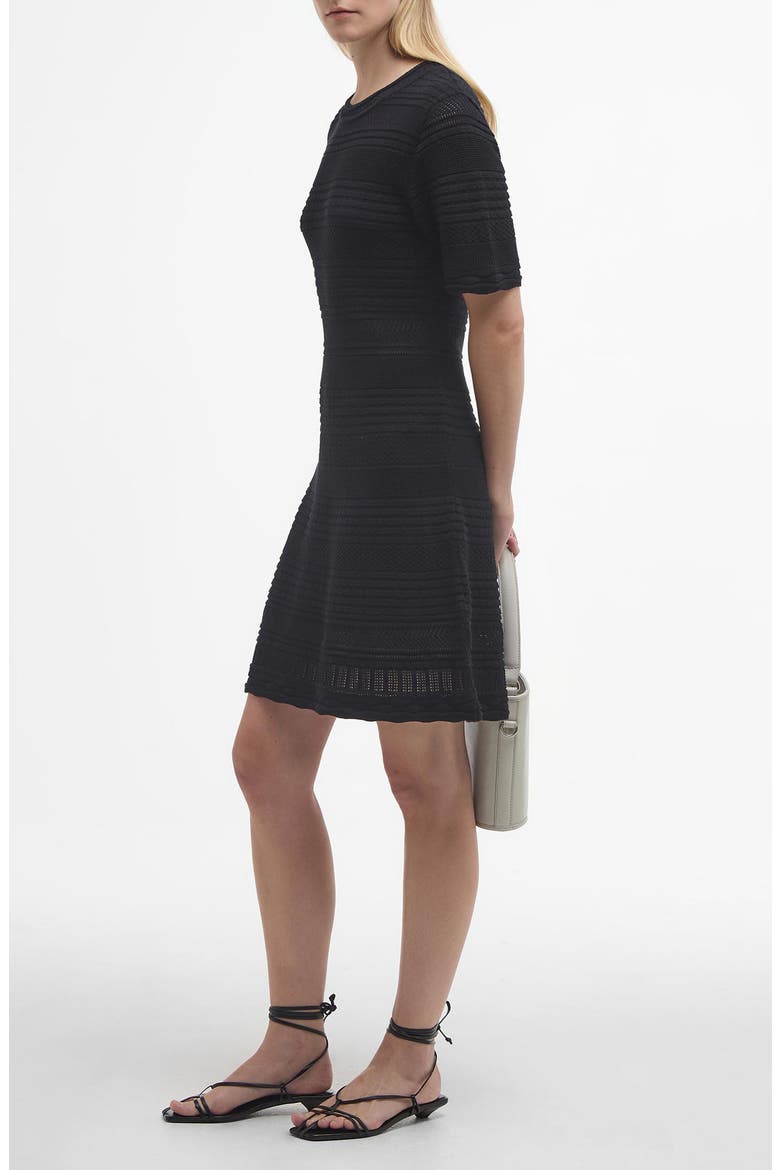 Mia Short Sleeve Cotton Minidress, Alternate, color, BLACK