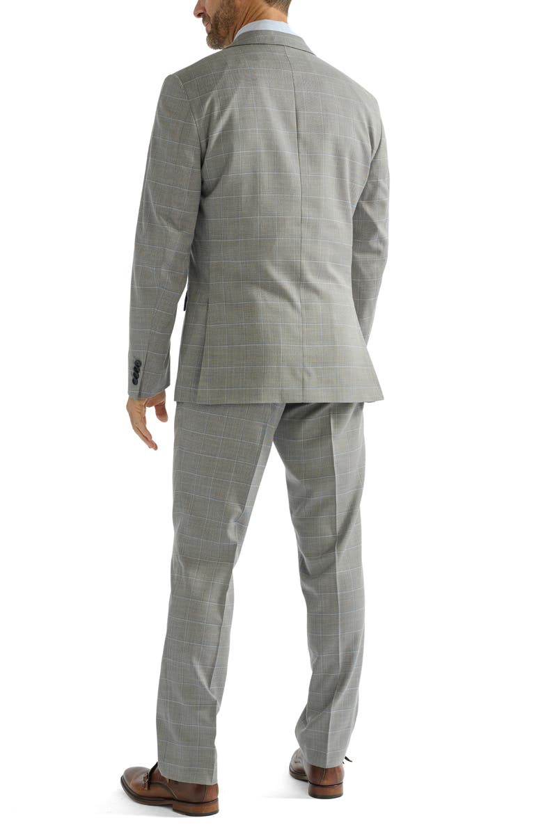 SAVILE ROW CO Hoxton Slim Fit Grey Windowpane Suit, Alternate, color, Grey