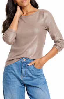 NIC+ZOE Glazed Ribbed Boat Neck T-Shirt