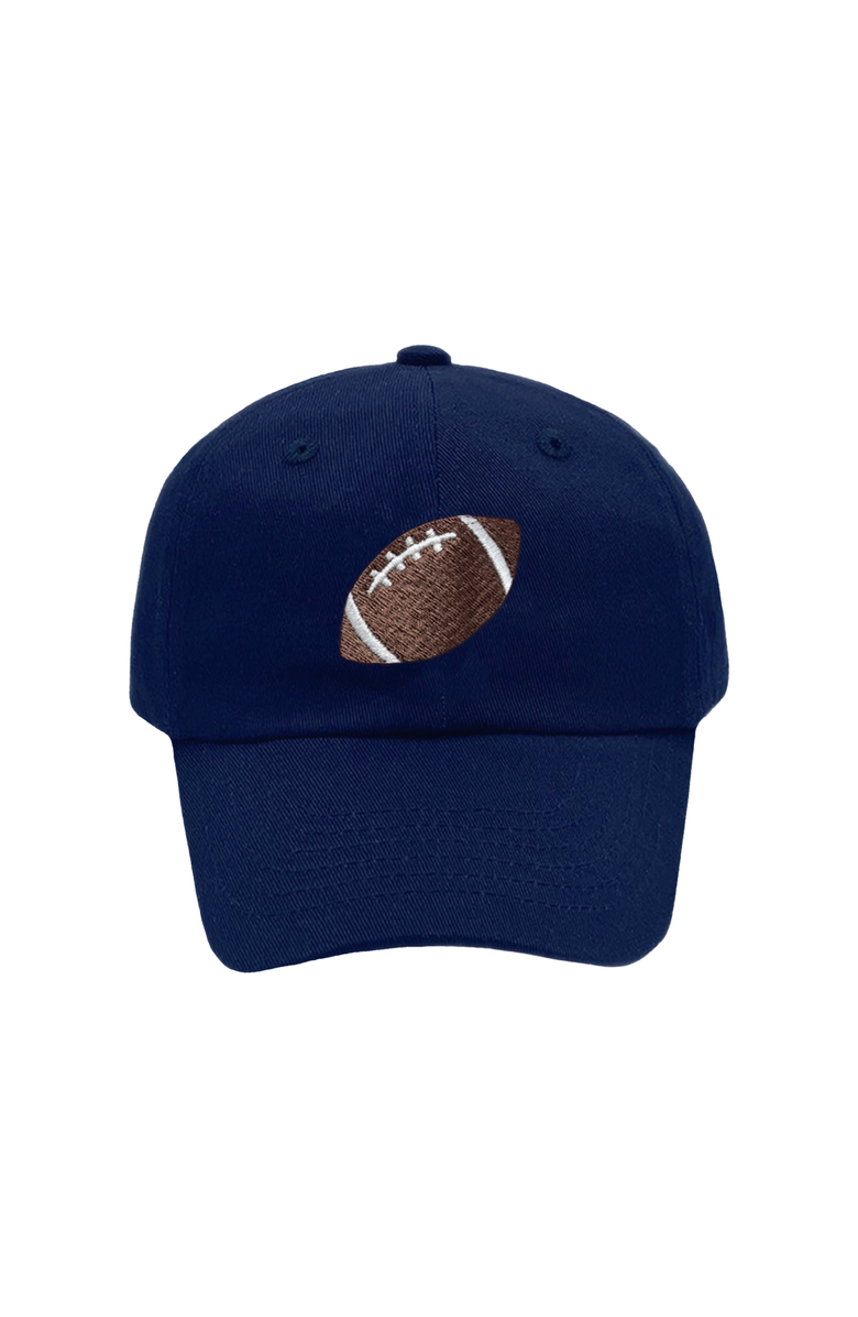 Bits & Bows Football Twill Adult Bow Baseball Hat, Main, color, Navy Blue