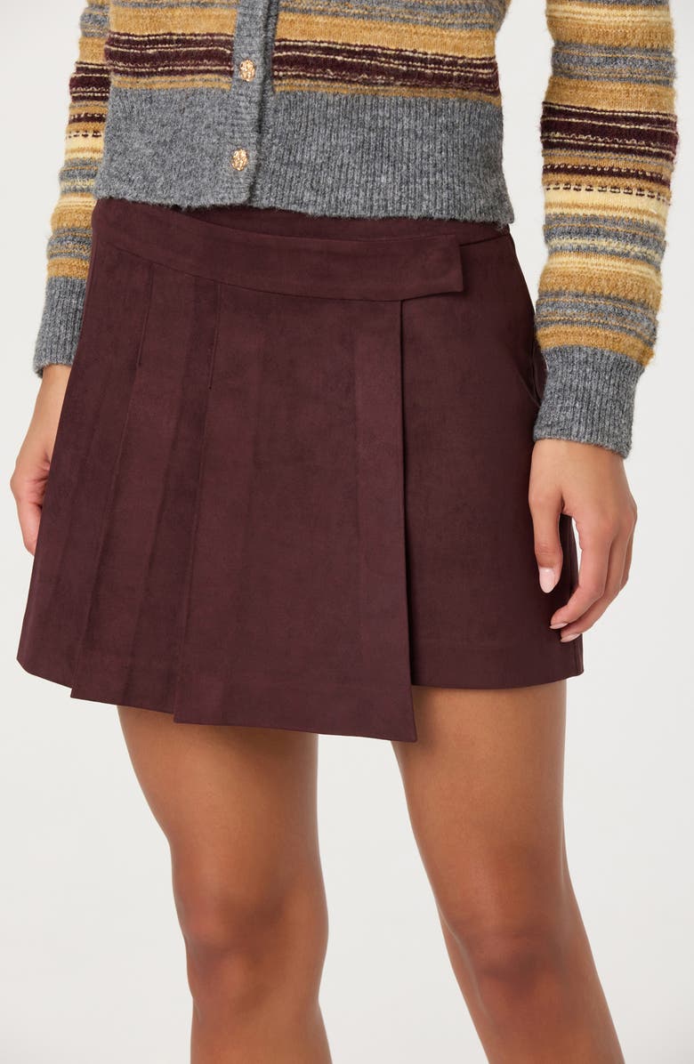 ASTR the Label Theodora Faux Suede Miniskirt, Alternate, color, Eggplant