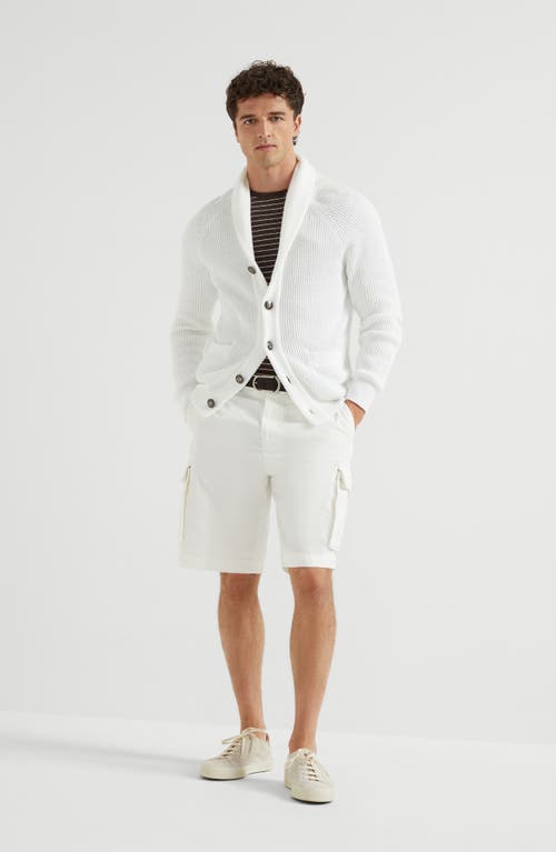 Brunello Cucinelli Bermuda Shorts With Cargo Pockets In White