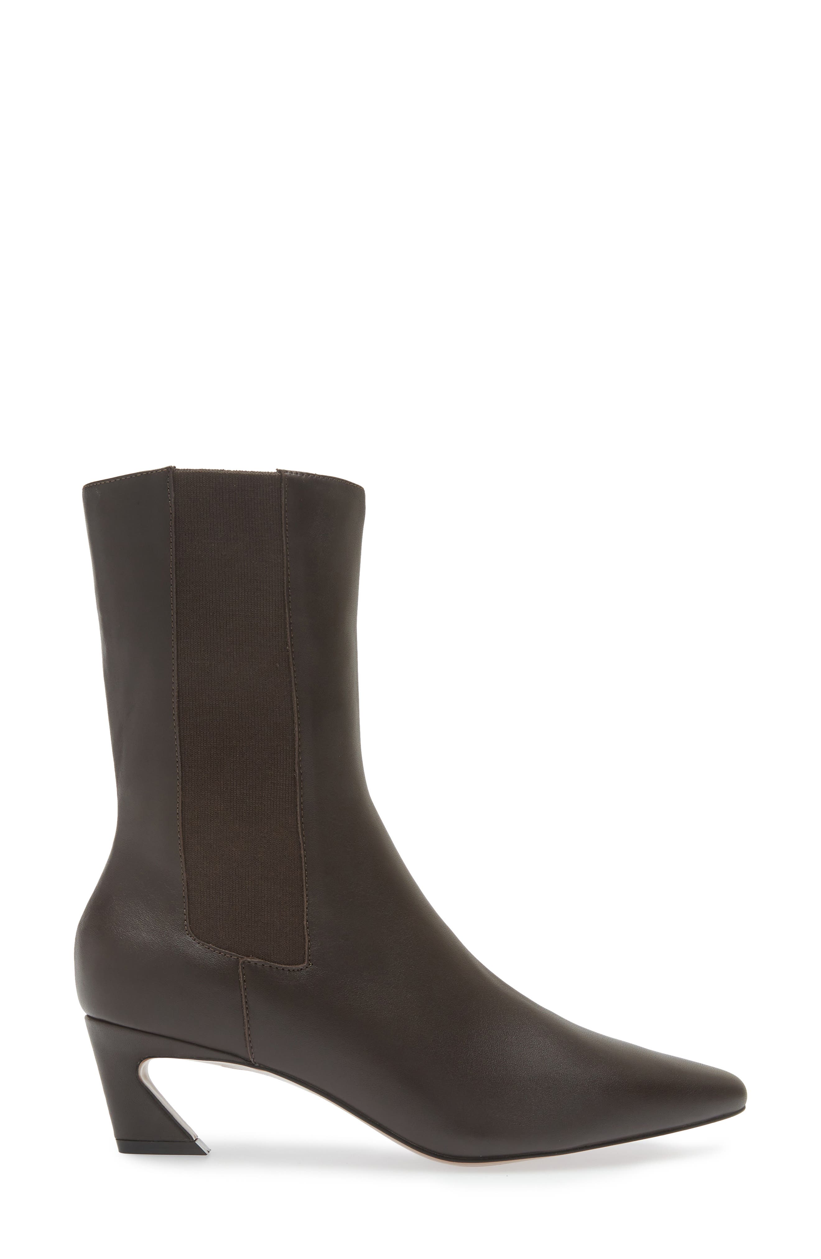 Mina Pointed Toe Chelsea Boot, Alternate, color, CHOCOLATE
