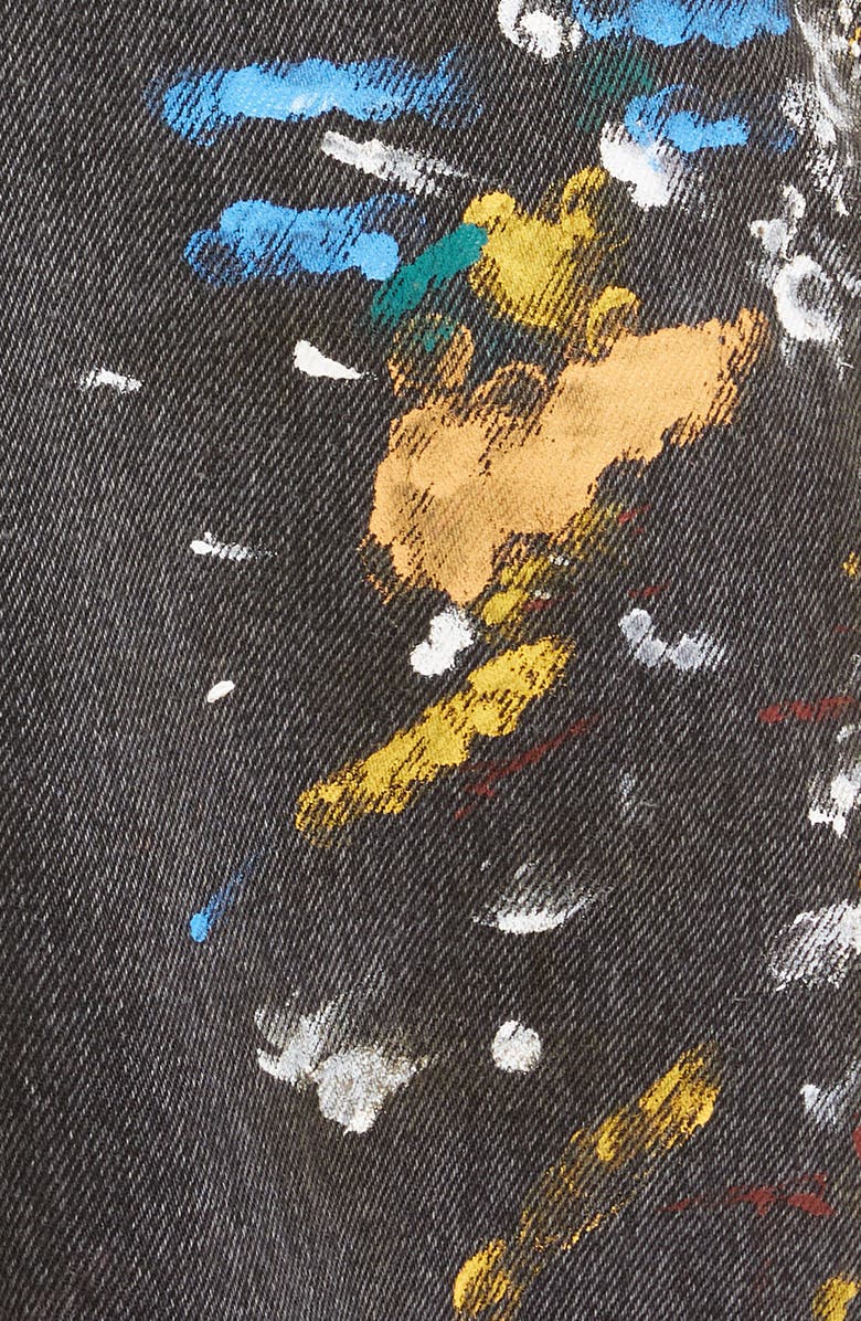 Simon Miller Paint Splatter Wide Leg Crop Jeans, Alternate, color, 