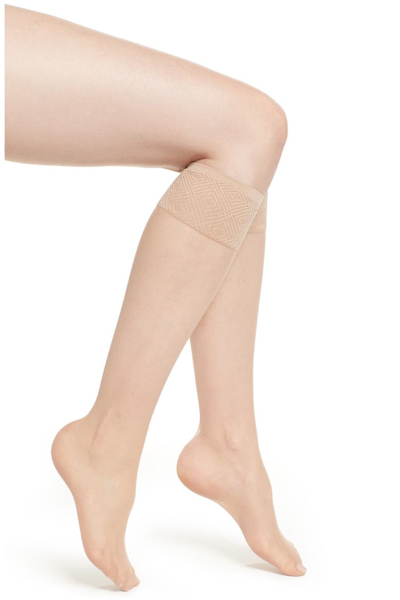2-Pack Knee High Socks, Main, color, NUDE1