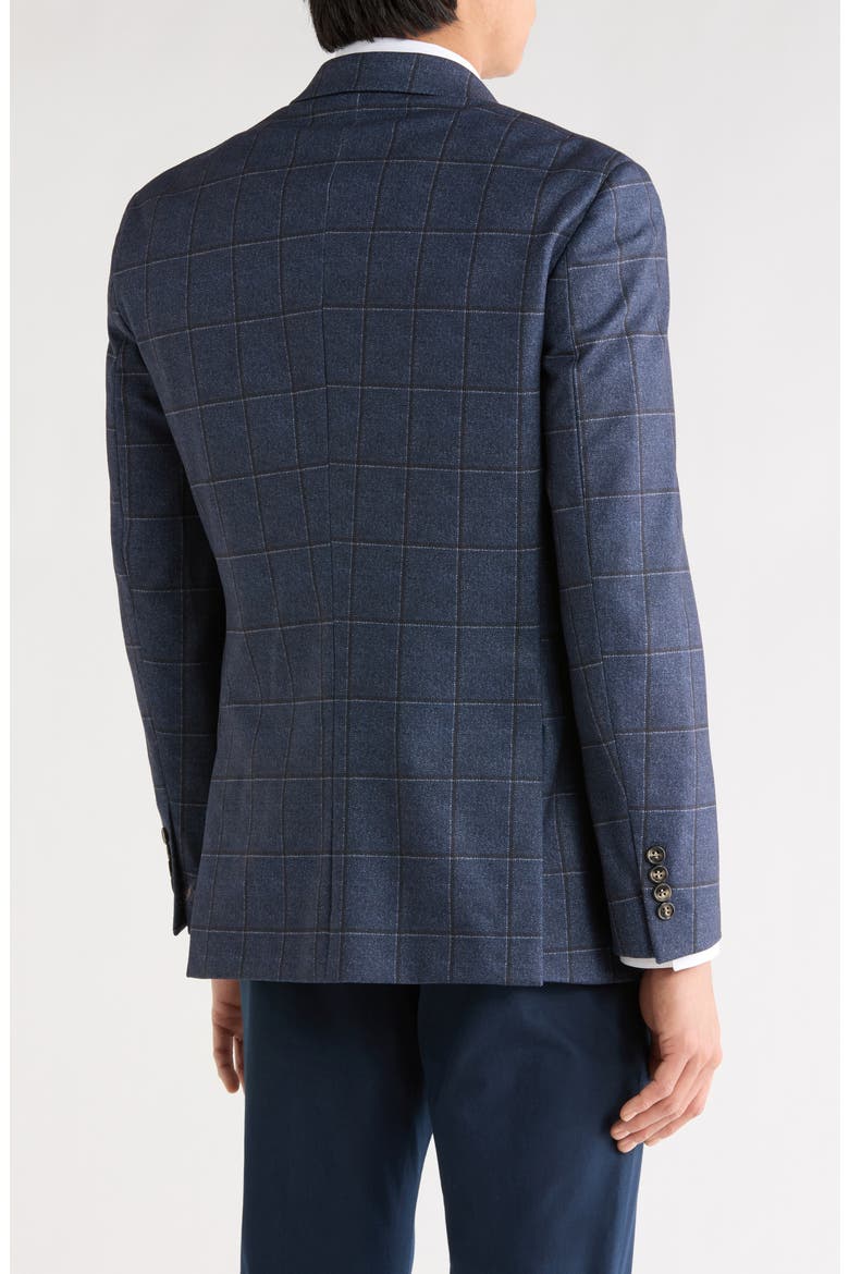 Slim Fit Plaid Sport Coat, Alternate, color, NAVY