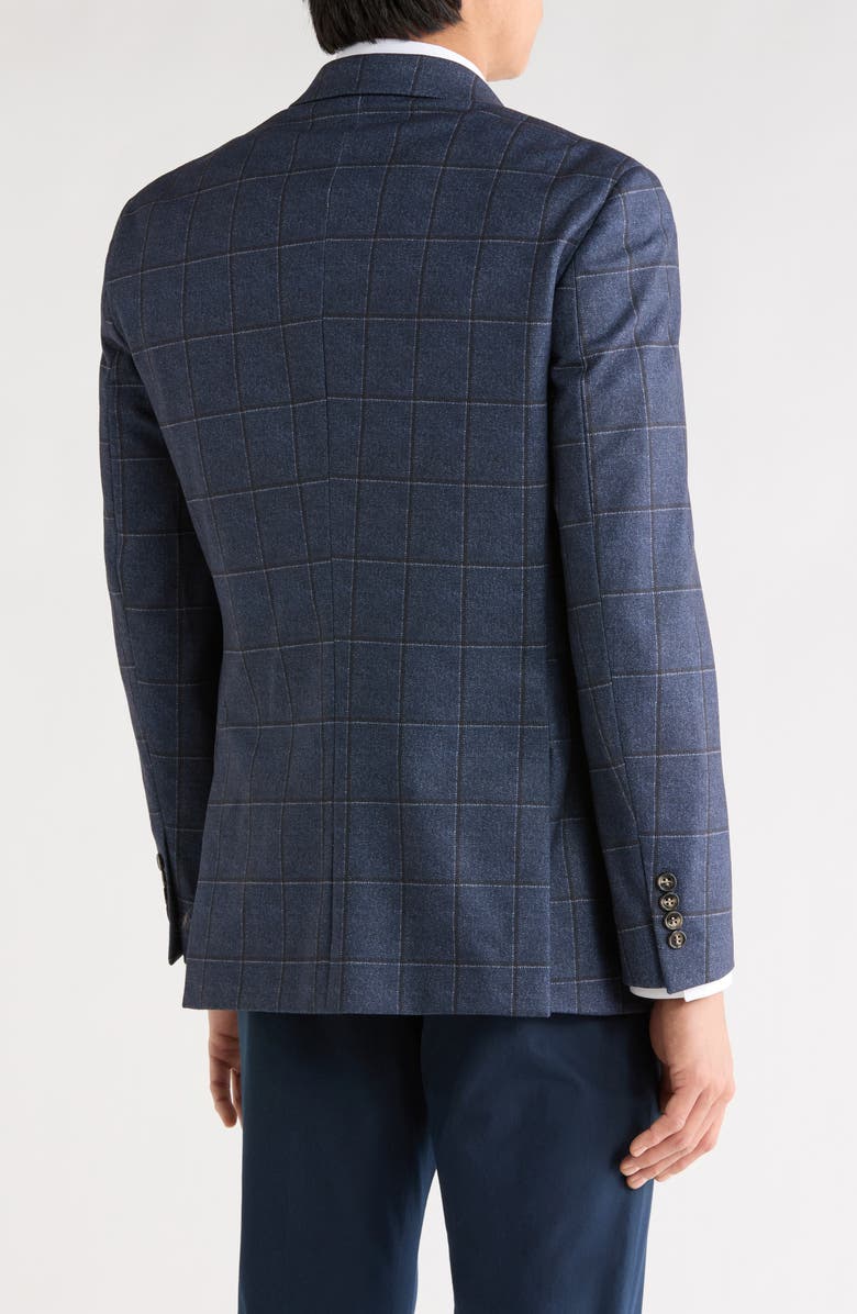 Duchamp Slim Fit Plaid Sport Coat, Alternate, color, Navy