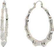 Juvell Bamboo Texture Oval Hoop Earrings