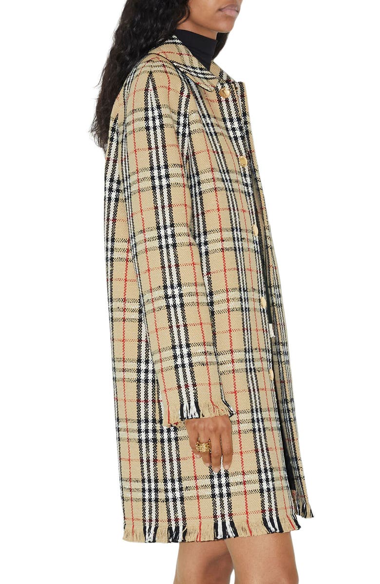 Burberry Camden Check Tweed Car Coat, Alternate, color, 