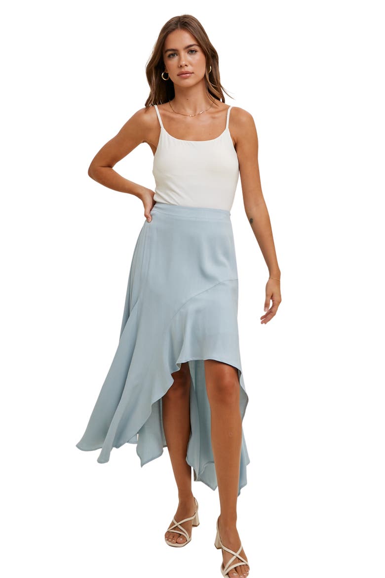 Asymmetric Midi Skirt, Alternate, color, BLUE