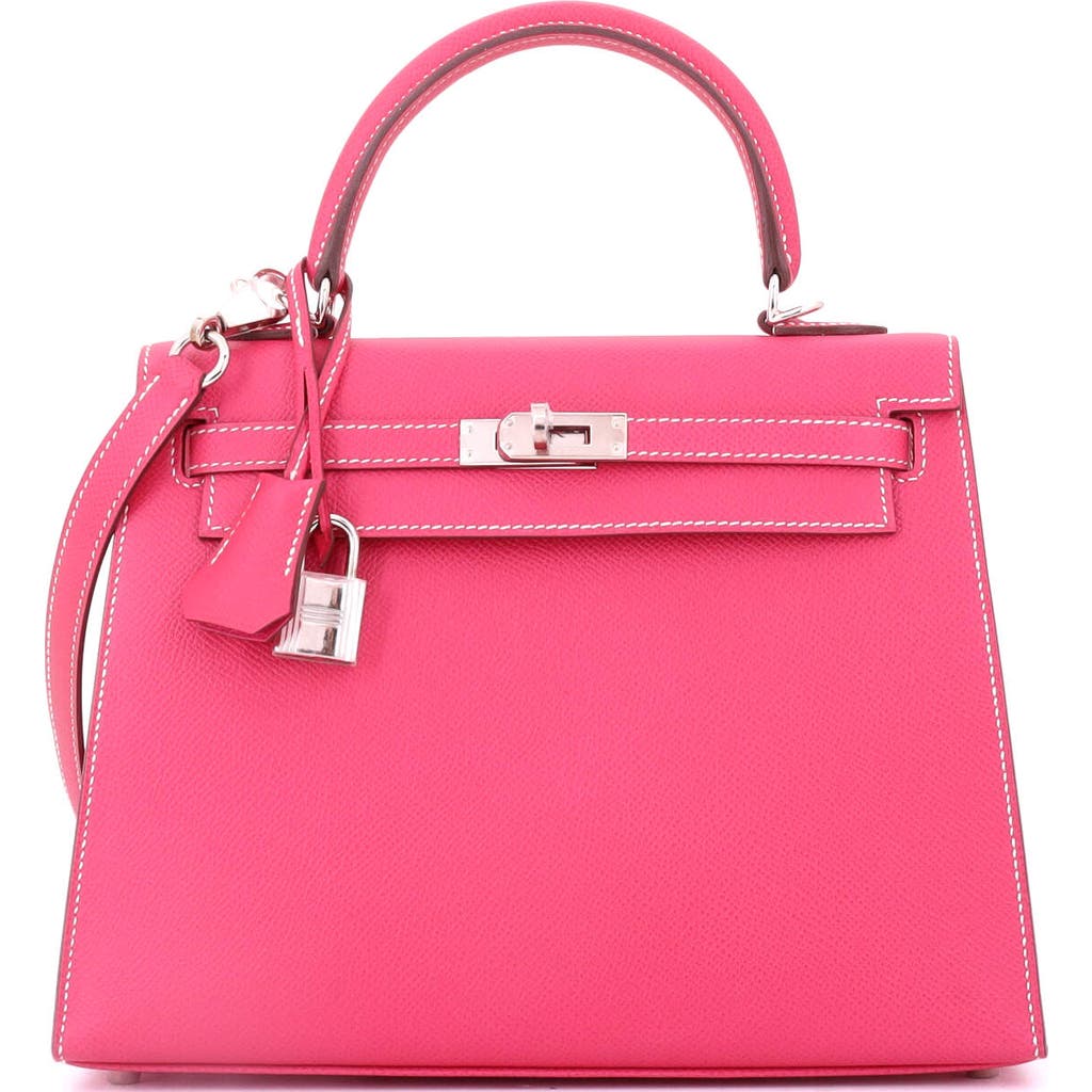 Pre-owned Hermes Hermes Kelly Handbag Pink Epsom With Palladium Hardware 25