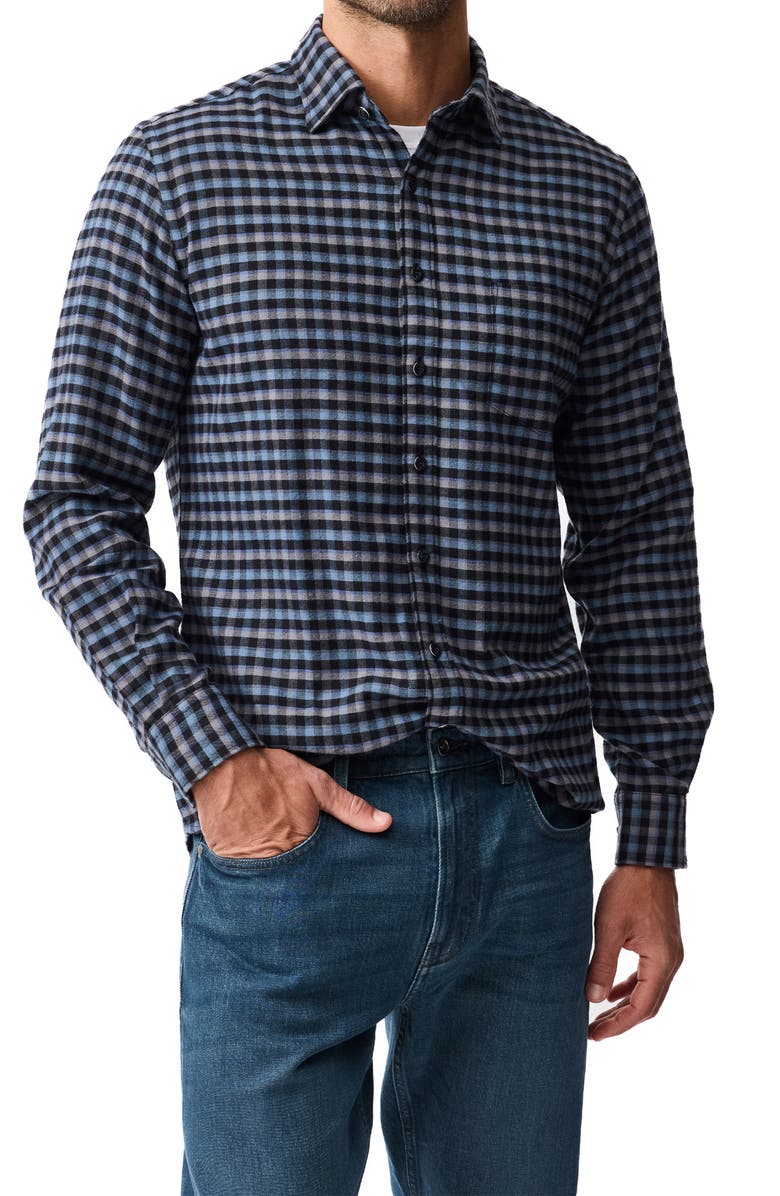 Rodd & Gunn All Day Bay Check Button-Up Shirt, Main, color, Deep Ocean