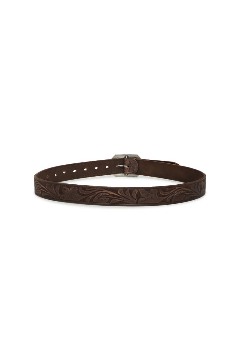 Stand By Me Embossed Leather Belt, Alternate, color, Dark Brown