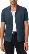 John Varvatos Nayeem Etching Print Organic Cotton Camp Shirt