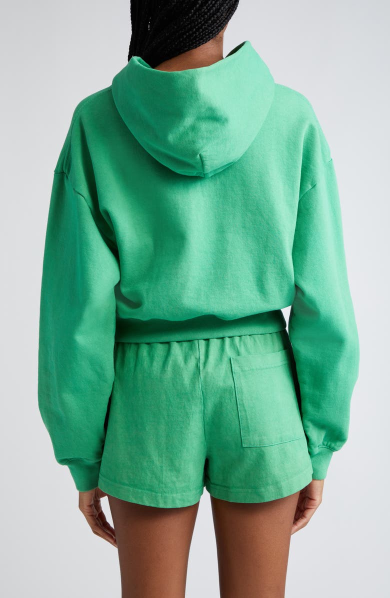 Sporty & Rich Cropped Cotton Hoodie, Alternate, color, 