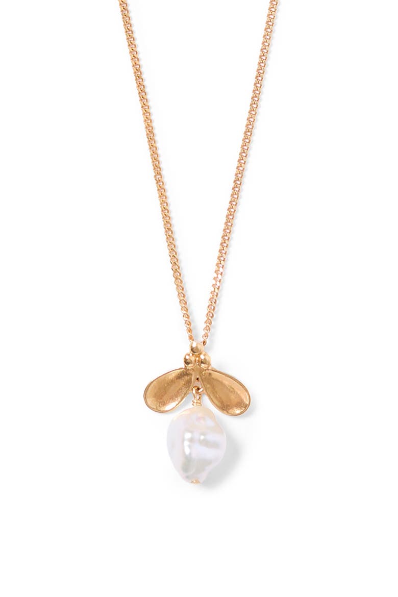 Petal Pendant Necklace, Alternate, color, WHITE PEARL