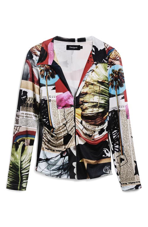 Desigual Collage Print Shirt In Black