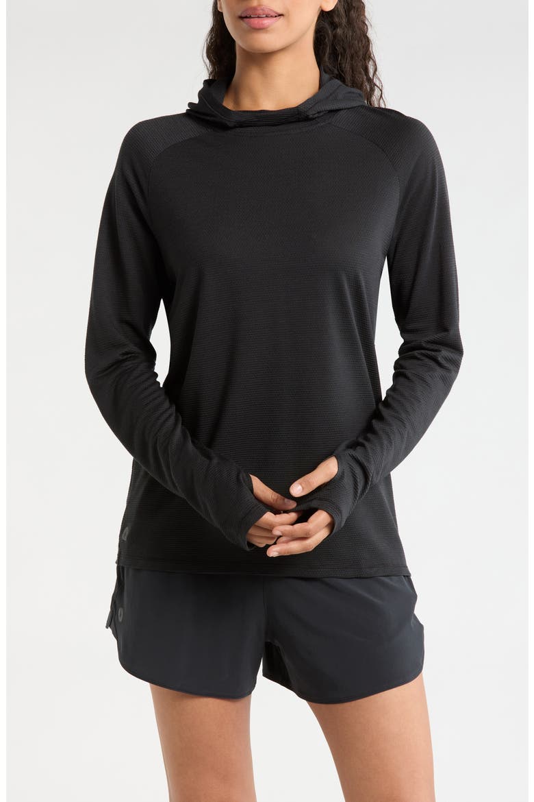 Active Mesh Hoodie, Main, color, BLACK