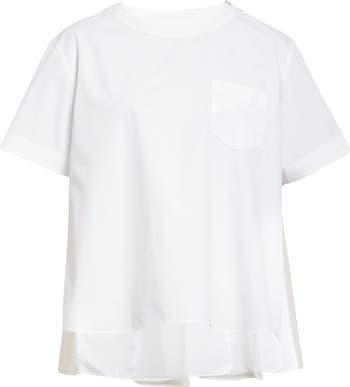 ■sacai■サカイ■Mixed Media Poplin & Chiffon Top■トップス Sacai Mixed Media Poplin & Chiffon Top | Nordstrom