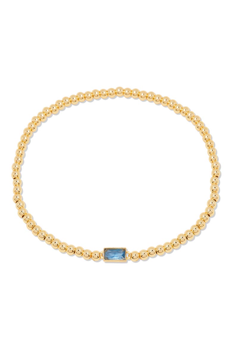 Kylie Birthstone Beaded Stretch Bracelet, Main, color, GOLD - MARCH