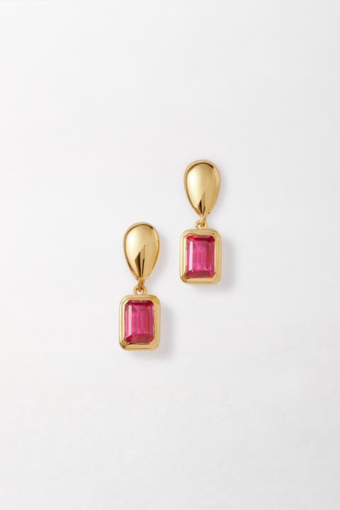 Pebble Birthstone Drop Earrings