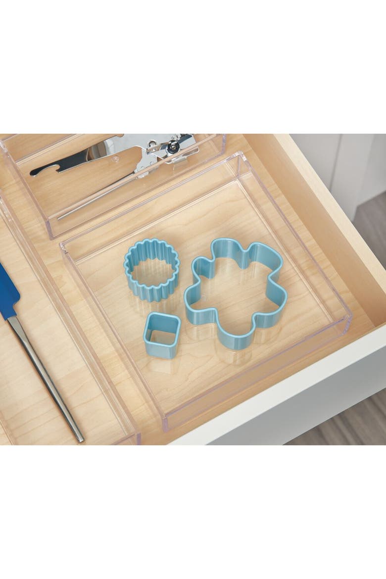 Plastic Makeup Drawer Organizer Tray - Set of 4 - Clear, Alternate, color, Clear