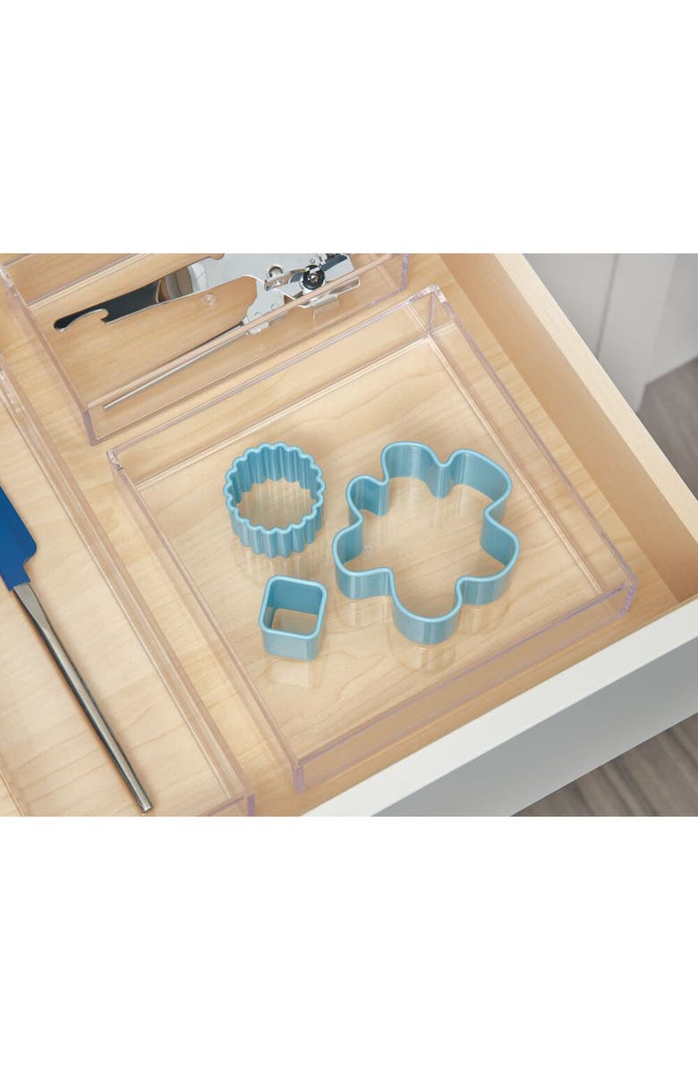 iDesign Plastic Makeup Drawer Organizer Tray - Set of 4 - Clear, Alternate, color, Clear