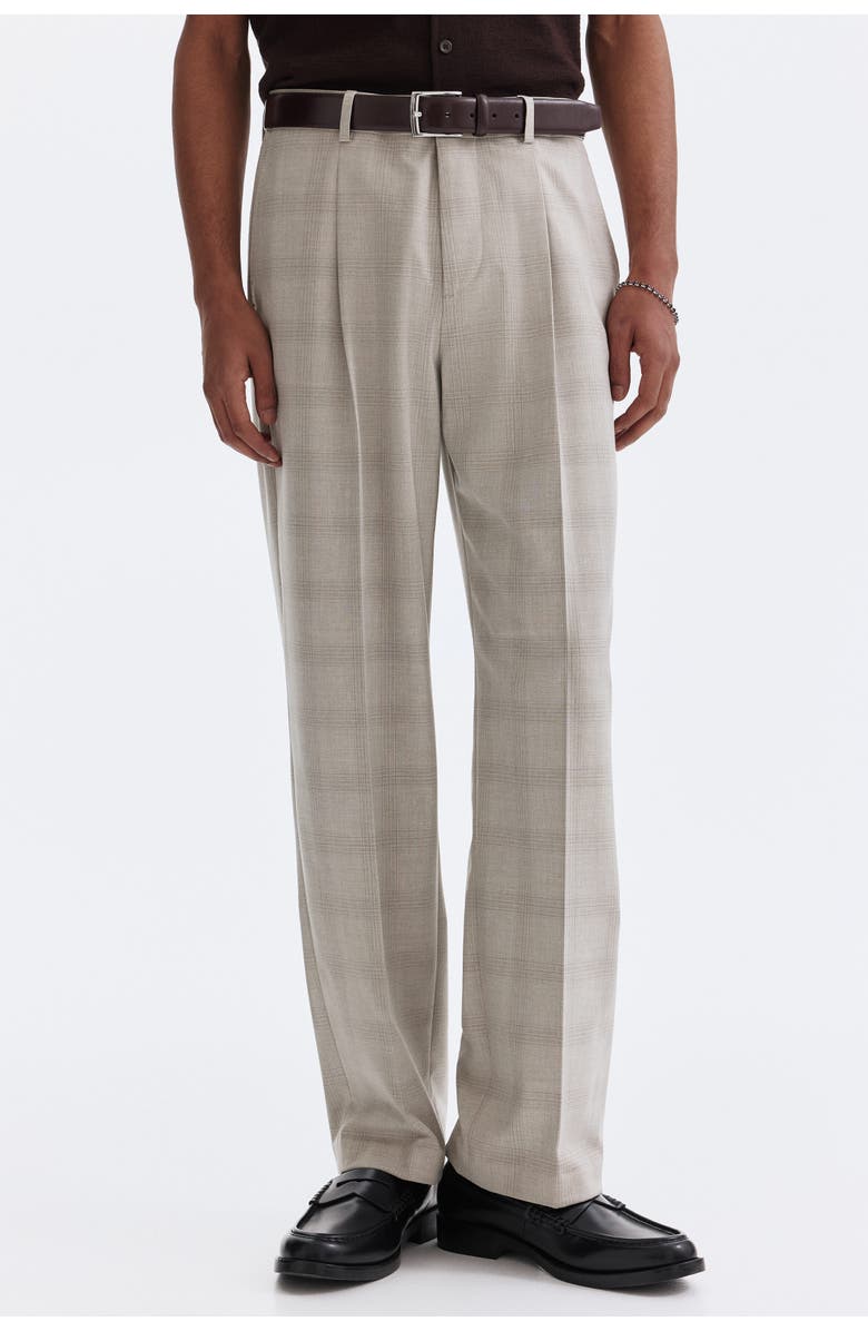 H&M Regular-fit tailored pants, Alternate, color, Beige/Checked