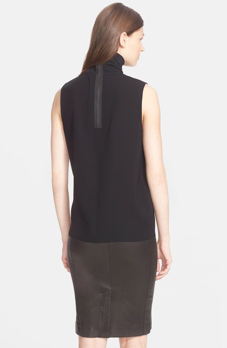 Vince Laser Cut Sleeveless Turtleneck Top, Alternate, color, 
