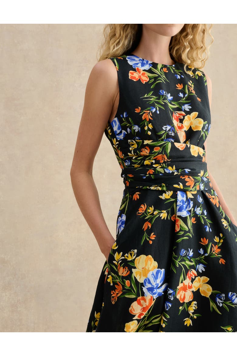 Twitchill Sleeveless Printed Midi Dress, Alternate, color, Navy Multi