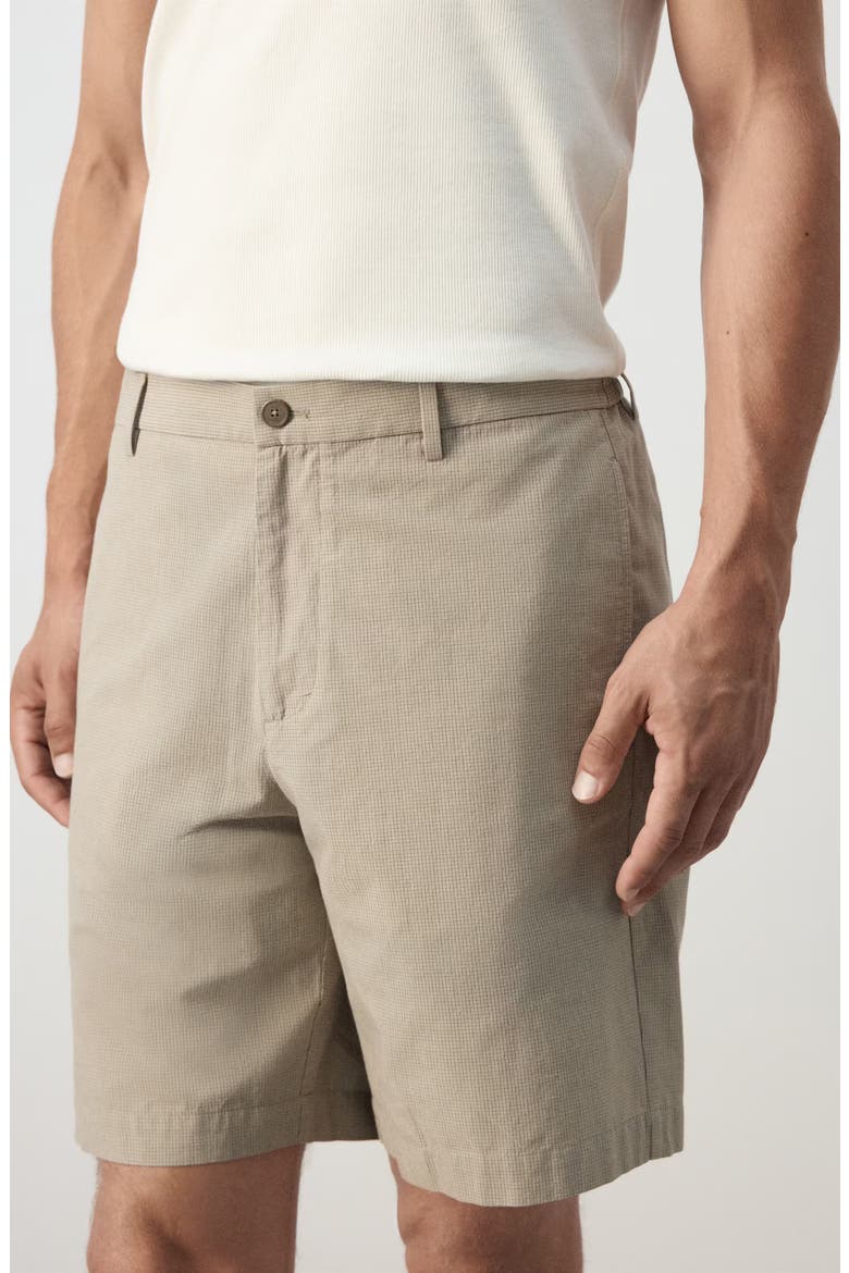 Slim Fit Microcheck Cotton Shorts, Alternate, color, BEIGE