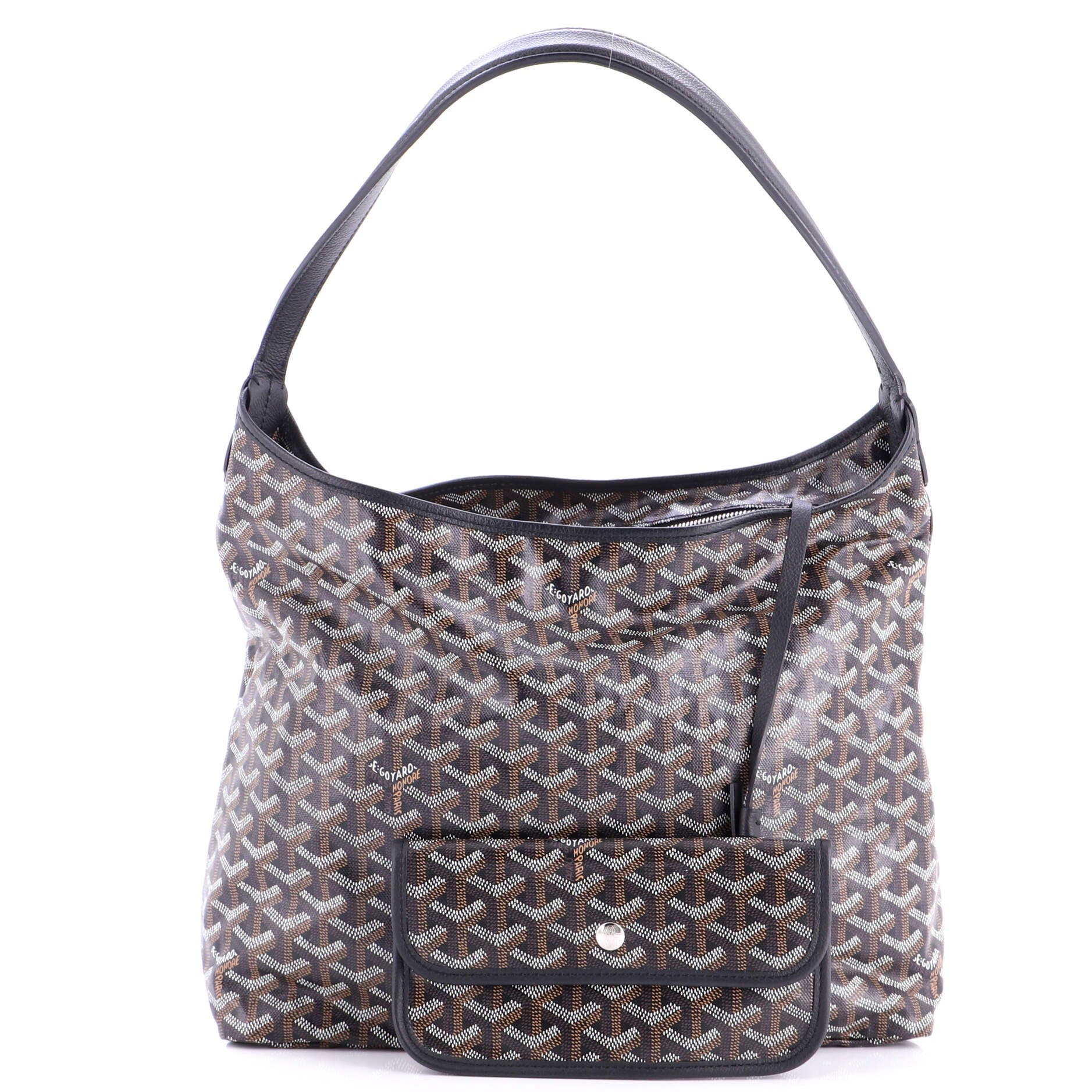 Pre-Owned Goyard Boheme Hobo Coated Canvas, Alternate, color, Black