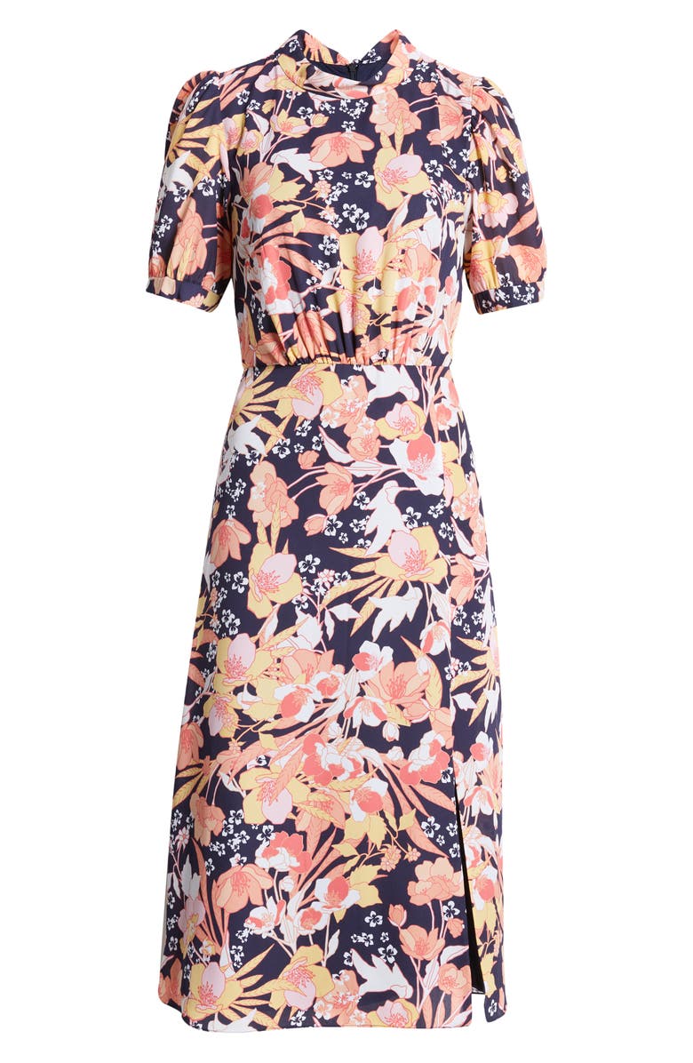 Julia Jordan Floral Puff Sleeve Midi Dress, Alternate, color, 