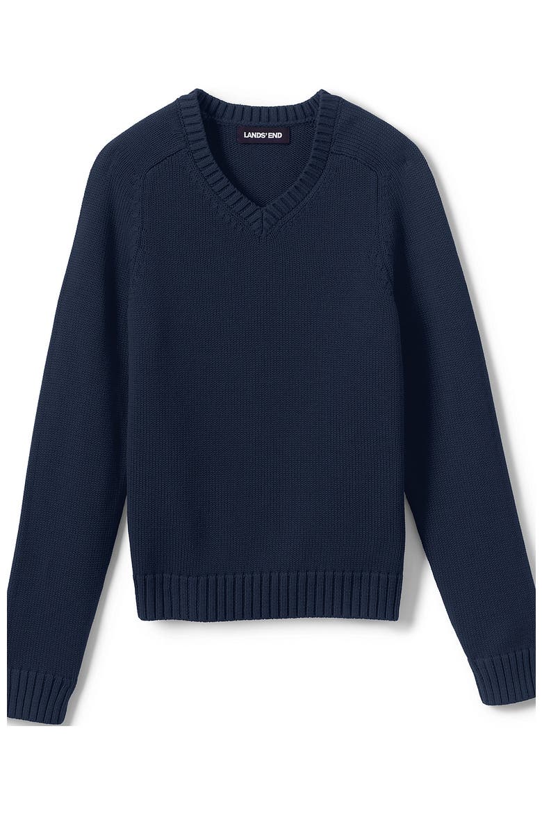 School Uniform Kids Cotton Modal V-neck Sweater, Main, color, Classic Navy