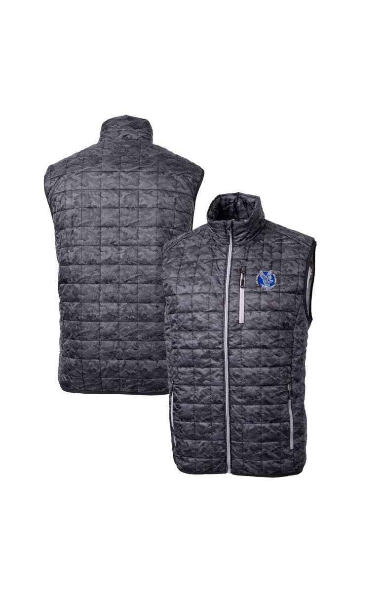 Cutter & Buck Black Air Force Falcons Primary Team Logo Rainier PrimaLoft Eco Insulated Printed Full-Zip Puffer Jacket, Main, color,