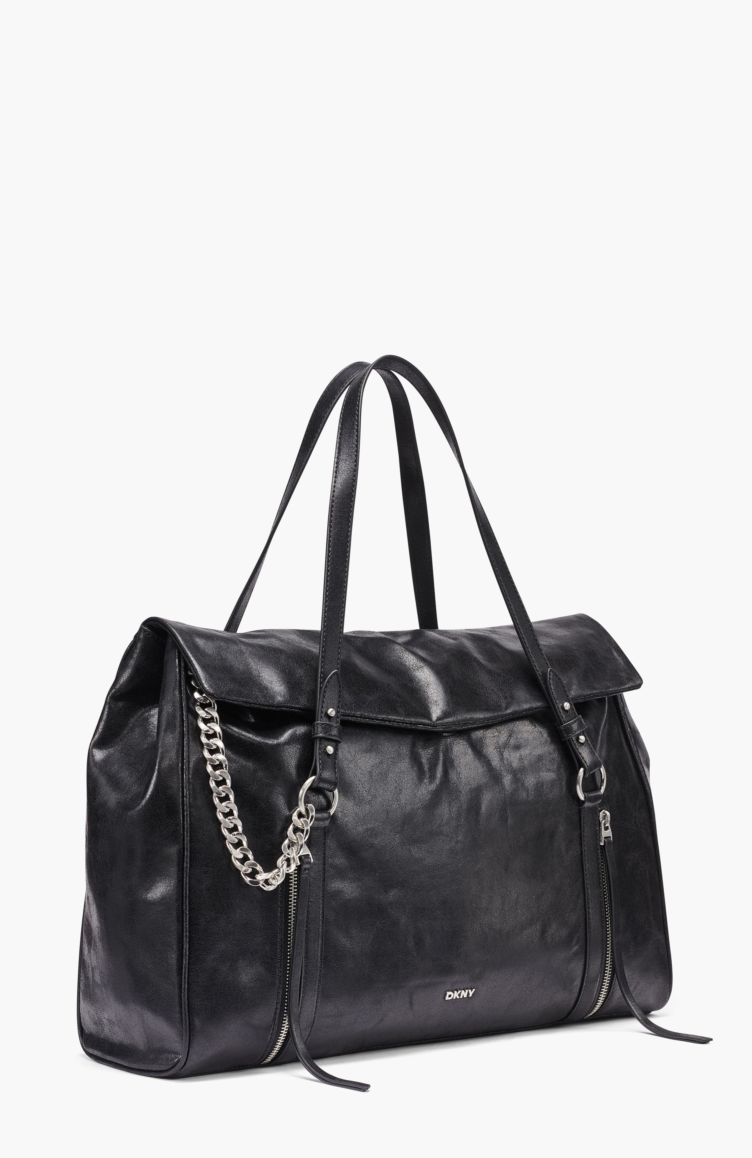 Skye Large Satchel, Alternate, color, Black/Silver