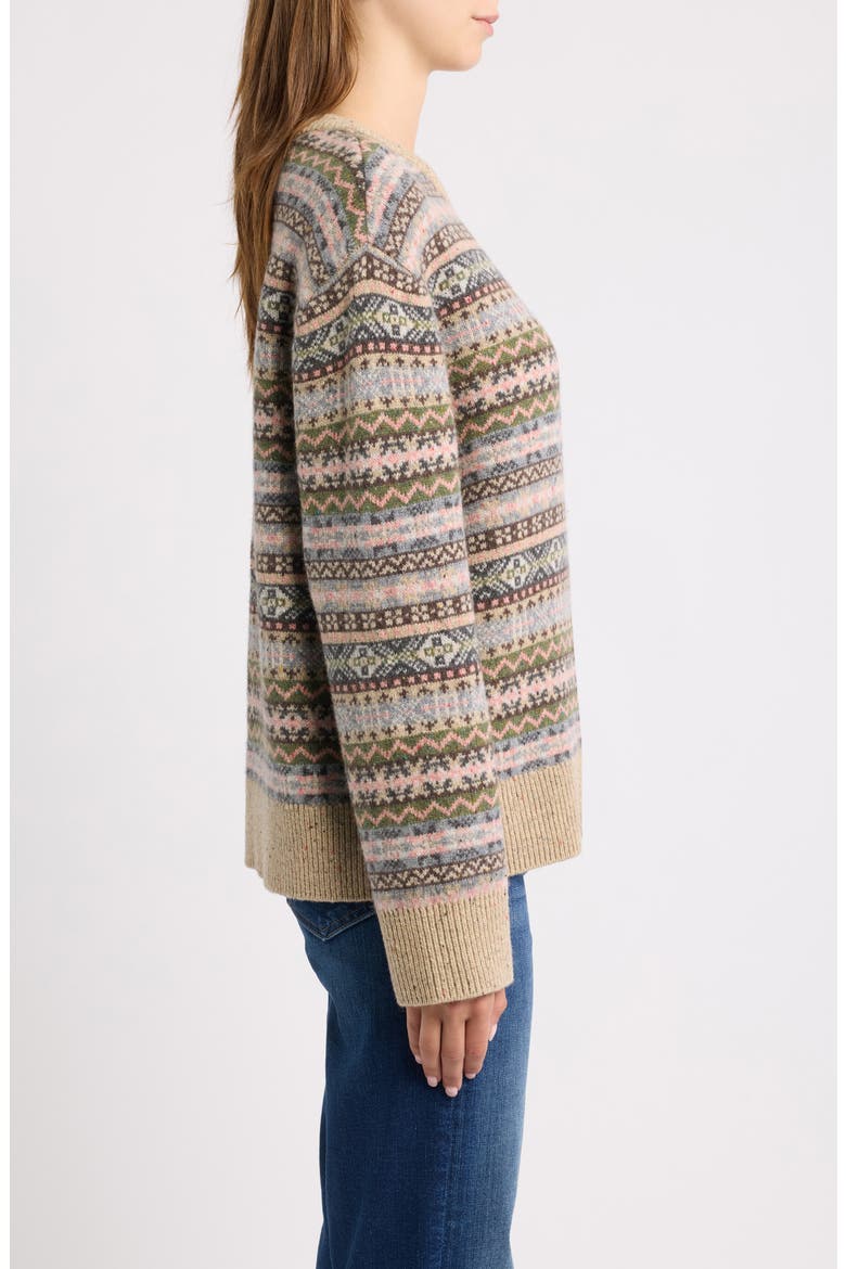 Fair Isle Donegal Wool Sweater, Alternate, color, MULTI-COLOR