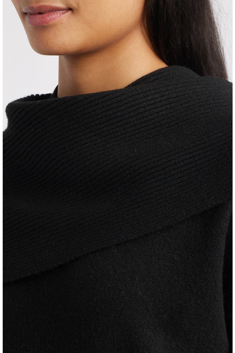 Scarf Sweater, Alternate, color, BLACK