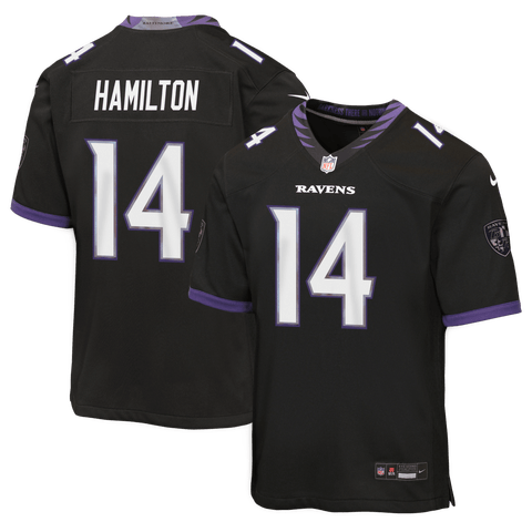 Youth Nike Kyle Hamilton Black Baltimore Ravens Alternate Game Jersey