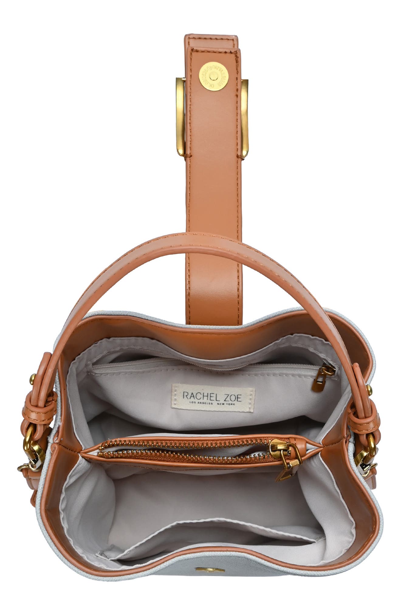 Canvas Buckle Bucket Bag, Alternate, color, GREY