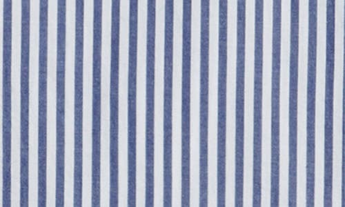 Beachlunchlounge Bentley Stripe Long Sleeve Cotton Button-up Shirt In Blue