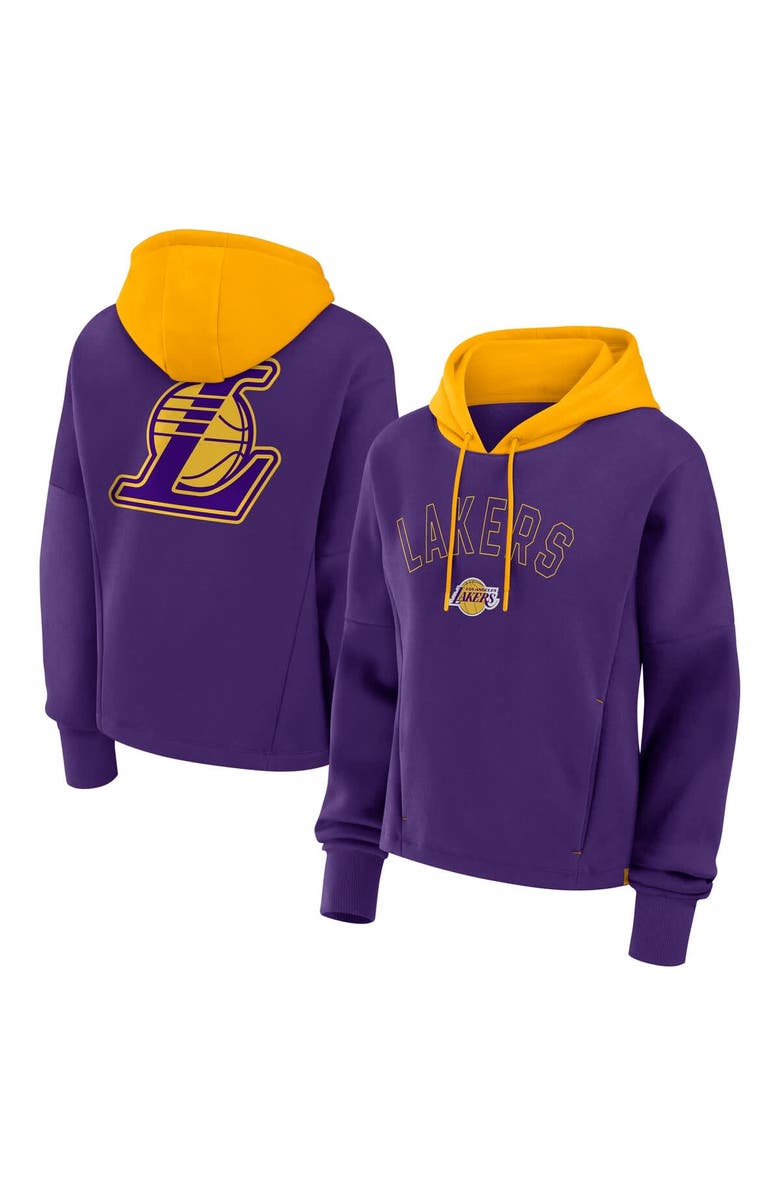 FANATICS Women's Fanatics  Purple Los Angeles Lakers Post Up Boxy Pullover Hoodie, Main, color, Purple
