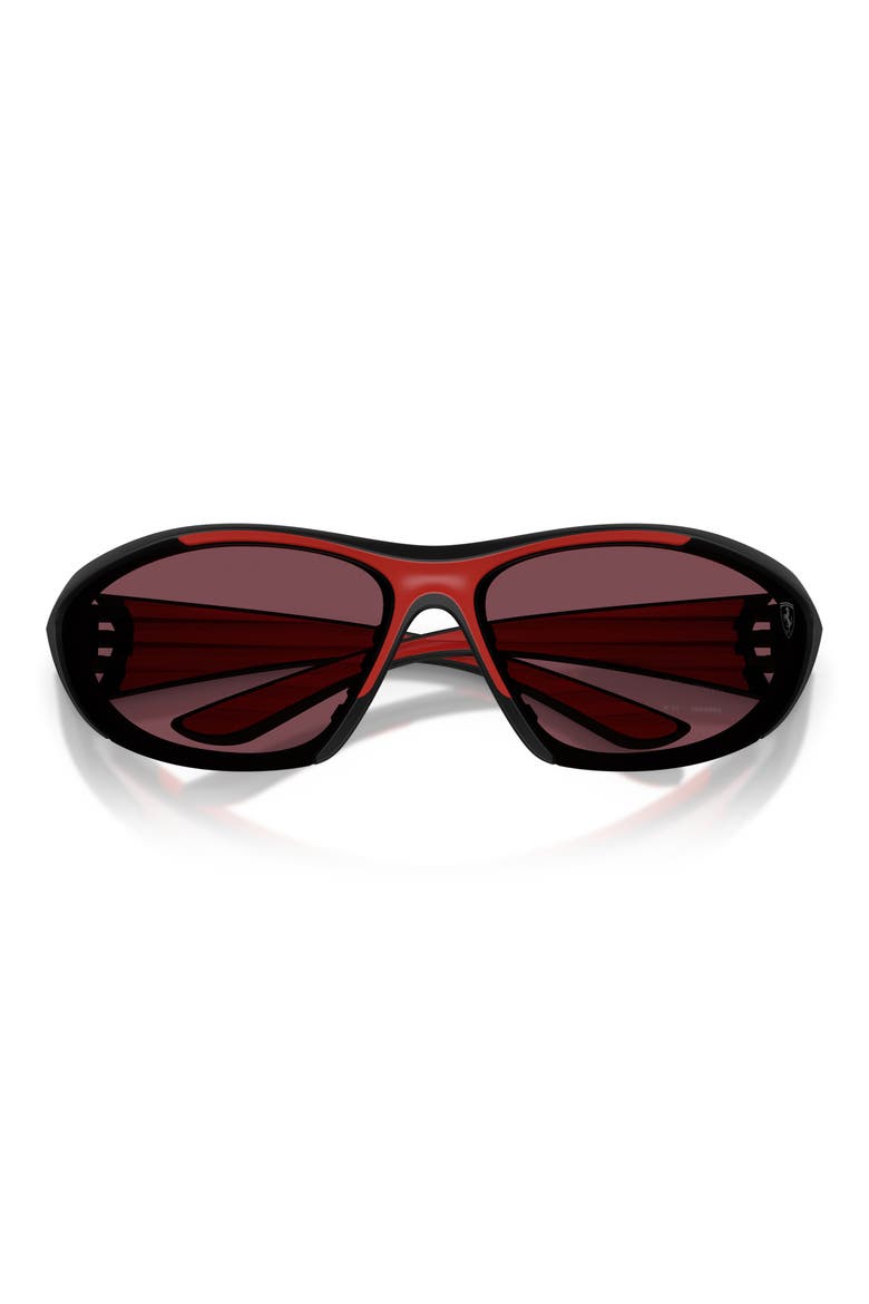 73mm Cat Eye Sunglasses, Alternate, color, BLACK MATTE / RED CONTRAST PRO