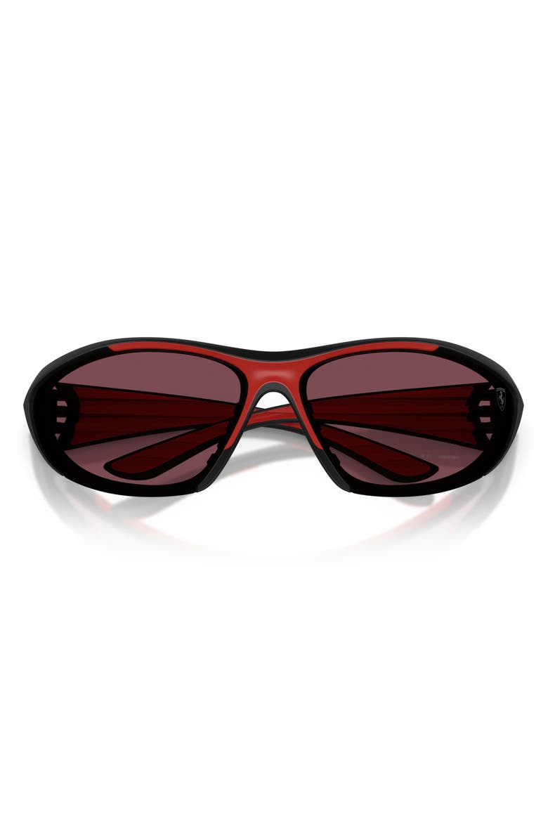 Scuderia Ferrari 73mm Cat Eye Sunglasses, Alternate, color, Black Matte / Red Contrast Pro