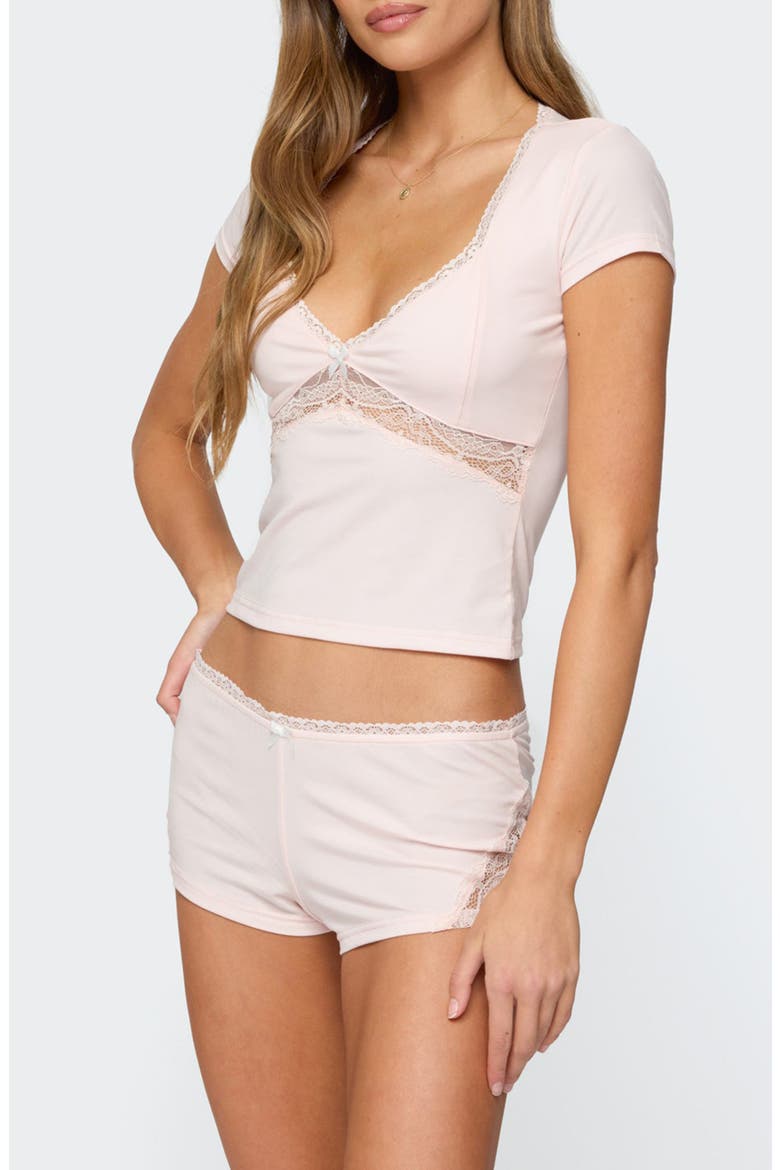 Arcadia Lace Trim Crop Top, Alternate, color, LIGHT-PINK