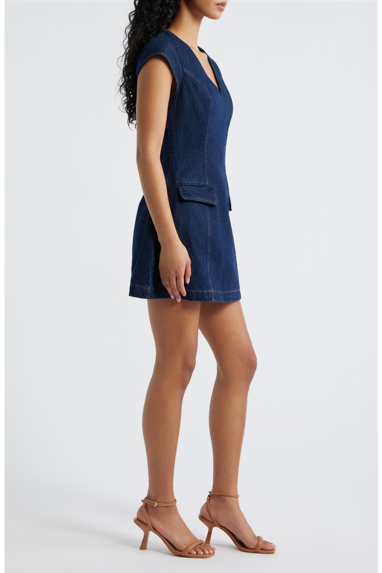 Flavia Denim Minidress, Alternate, color, INDIGO