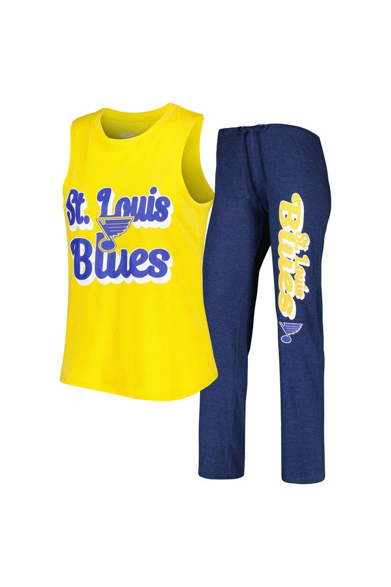 Women's Concepts Sport Gold/Navy St. Louis Blues Meter Muscle Tank Top & Pants Sleep Set, Main, color, Gold